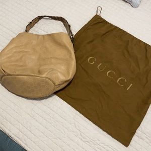 **’Authentic Gucci** Leather Embossed Shoulder Bag